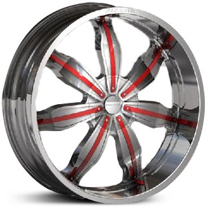 24x9 RockStarr Rush Chrome / Red Insert RWD