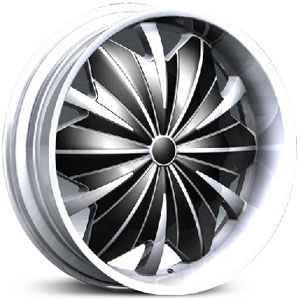 22x8.5 RockStarr Scorpion Chrome / Black Insert RWD