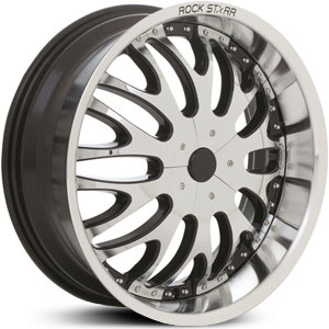 24x9.5 RockStarr Venezia Black/Chrome Inserts MID