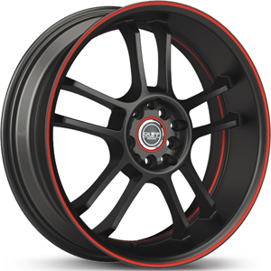 18x8 Ruff Racing R952 Black/Red Accent MID