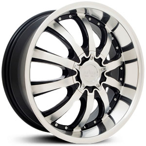 18x7.5 Starr Accent Machined Black FWD