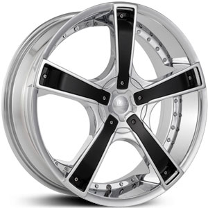 18x7.5 Starr Bones Chrome/Black Inserts RWD