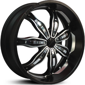 22x8.5 RockStarr Rush Black/Chrome MID