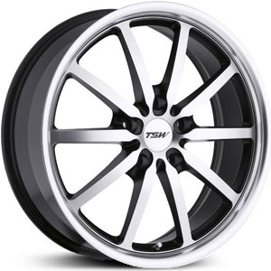 17x8 TSW Sepang Black / Matte / Brushed Machine Face and Lip MID