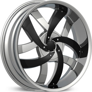 24x10 Velocity Wheels 825 Chrome w/ Black Inserts MID