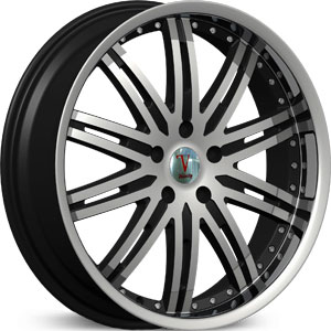 22x10.5 Velocity 865A Black/Machined RWD