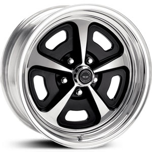 15x15 American Racing Hot Rod VN500 Gloss Black And Polished Center Polished Barrel REV