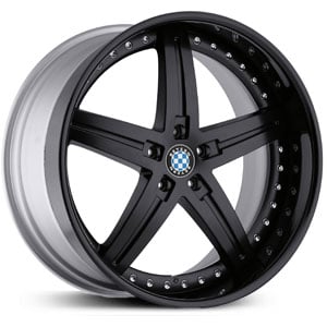 19x8.5 Beyern Wolff Matte Black with Gloss Lip MID