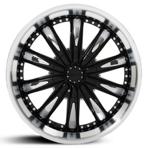 20x8.5 Cabo 170 Black Machined Lip HPO