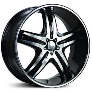 22x9.5 Cruiser Alloy Impulse 908MB Gloss Black Machined Face RWD