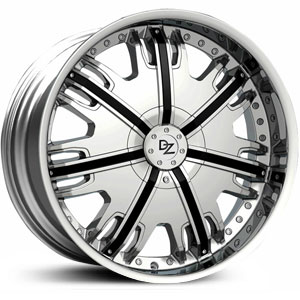 22x9.5 DZ 104 Chrome with Black Inserts RWD