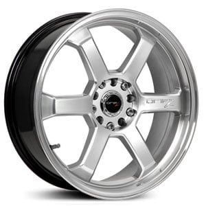18x8 Drifz Hole Shot 303 Hyper Silver w/ Mirror Machined Lip HPO