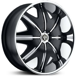 28x10 Dub Doggystyle Black w/ Chrome Inserts MID