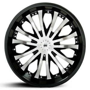 22x8.5 Dynasty 837 Black w/ Machined Face  HPO