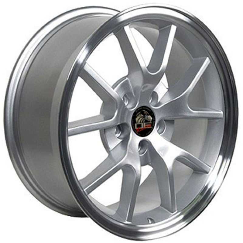 Fits Ford Mustang FR500 Style (FR05)  Wheels Silver Machined Lip