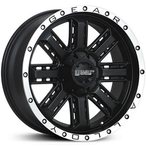 18x9 Gear Alloy Nitro Carbon Black w/ Machined Lip MID