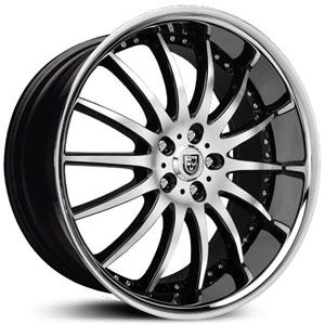 20x8.5 Lexani LX-14 Black Machined SS Lip MID