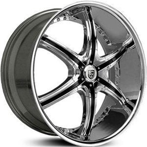 22x9.5 Lexani LX6 Chrome/Black Inserts HPO