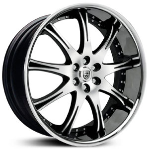 26x10 Lexani LX-9 Black Machined SS Lip HPO
