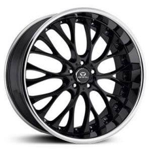 19x8 Lorenzo 027 Gloss Black Chrome Lip MID