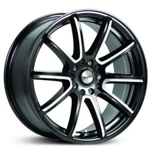 18x8 MAAS Silverstone Gloss Black Machined HPO