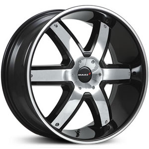 22x9.5 MAAS Stirling Gloss Black Chrome Spokes RWD