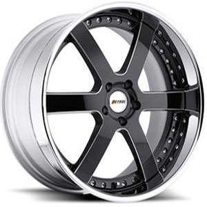22x10.5 Petrol Madrid Gloss Black Milled Spokes Chrome Lip HPO
