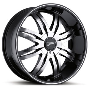 22x9.5 Platinum Diamonte 298/299 Diamond Cut Gloss Black Mach. Lip RWD