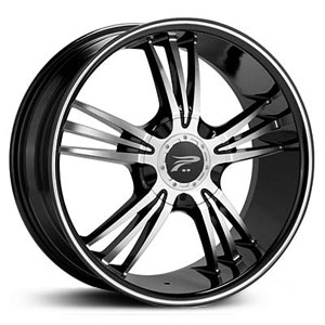 17x8 Platinum Wolverine 122B Gloss Black Diamond Cut RWD