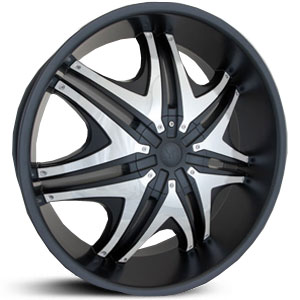 22x9.5 SIK 004 Matte Black w/ Chrome Inserts HPO