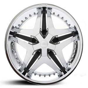 24x10 Mega 008 Chrome w/ Black Inserts RWD