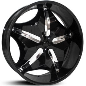 20x8.5 Starr 618 Chubby Black w/ Chrome Inserts HPO