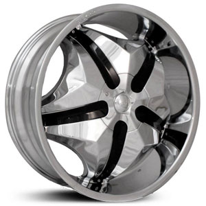 20x8.5 Starr 618 Chubby Chrome w/ Black Inserts HPO