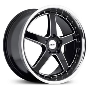 20x8.5 TSW Carthage Gloss Black w/ Mirror Lip Milled Spokes MID