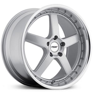 19x8 TSW Carthage Silver w/ Mirror Lip Milled Spokes MID
