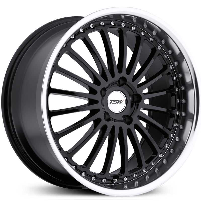 TSW Silverstone  Wheels Gloss Black w/ Mirror Cut Lip