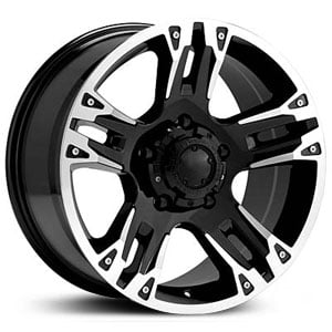 22x9.5 Ultra Maverick 234/235 8 Lug Gloss Black Machined Accents HPO