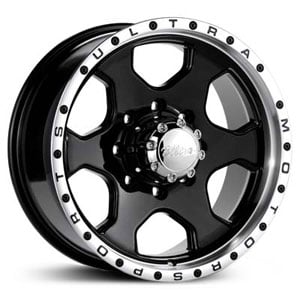 18x8.5 Ultra Rogue 175B Gloss Black w/ Diamond Cut Lip MID