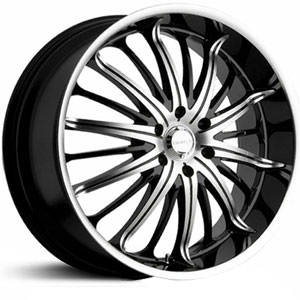 24x9 Akuza 761 Belle Black Machined RWD
