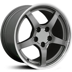 Corvette C5 Style (CV05) Deep Dish Gunmetal w/Machined Lip