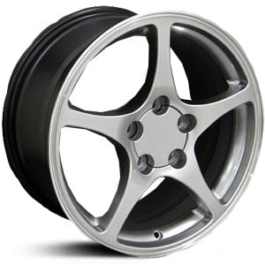 Chevy Corvette C5 Style (CV05) Hyper Silver Machined Lip