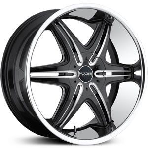 24x9.5 Foose Pinnacle F142 Black w/ Stainless Lip HPO