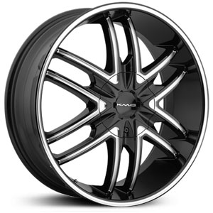 24x9.5 KMC 678 Splinter Gloss Black w/ Milled Face RWD