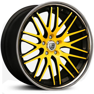 22x9 Lexani CVX-44 Black Custom Color w/ Chrome Lip MID