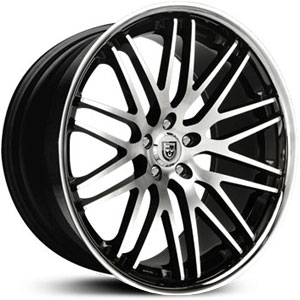 20x9 Lexani CVX-44 Black Machined w/ Chrome Lip RWD