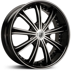 20x8.5 Lexani LX-19 Black and Machined RWD