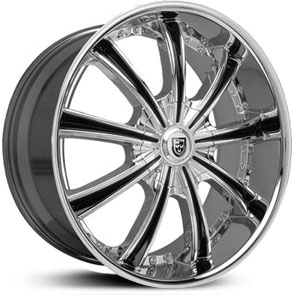 22x9.5 Lexani LX-19 Chrome w/ Black Inserts RWD