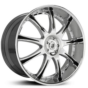 24x10 Lexani LX-9 Chrome w/ Black Inserts RWD