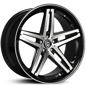 18x8 Lexani R-5 Black and Machined MID