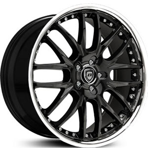 20x8.5 Lexani R-8 Black and Machined Lip MID